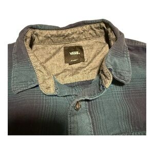 Vans Off The Wall Shirt Boy's X-Lg Flannel Plaid Classic Fit Button-Up